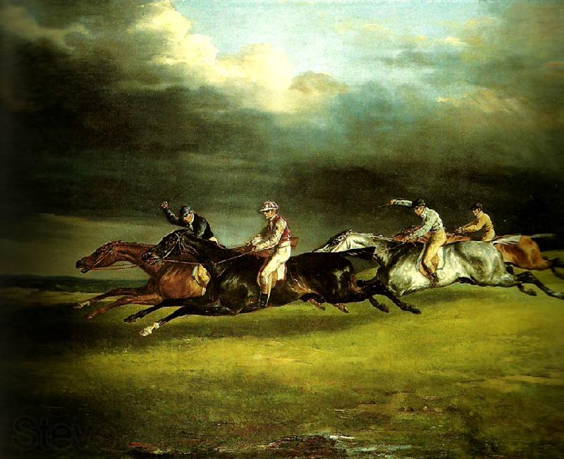 charles emile callande course de chevaux dite le derby d'epsom Norge oil painting art